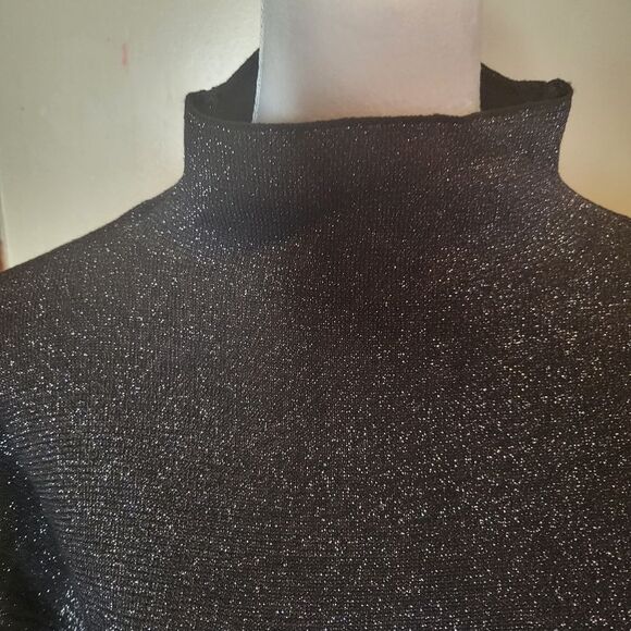 H&M Black Glitter Women Oversized Sweater Size Medium - Picture 2 of 7